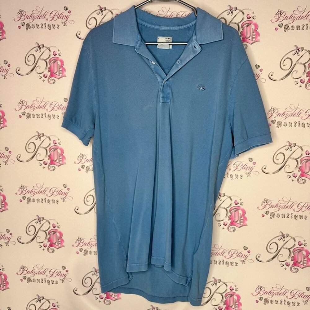 Lacoste top Blue Polo Shirt vintage light blue 🐊 crocodile alligator logo